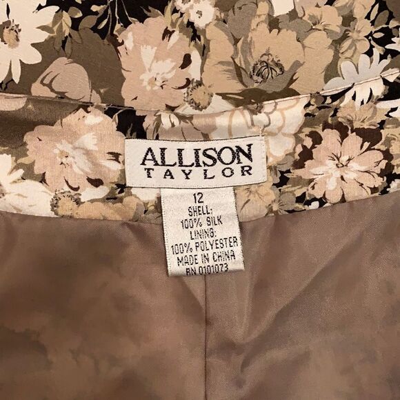 Vintage Allison Taylor Silk Floral Pants - Picture 6 of 6